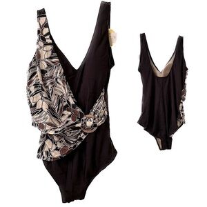 IT Figures! Longer Torso V-Neck Plus Size One Piece Swimsuit (SW16)